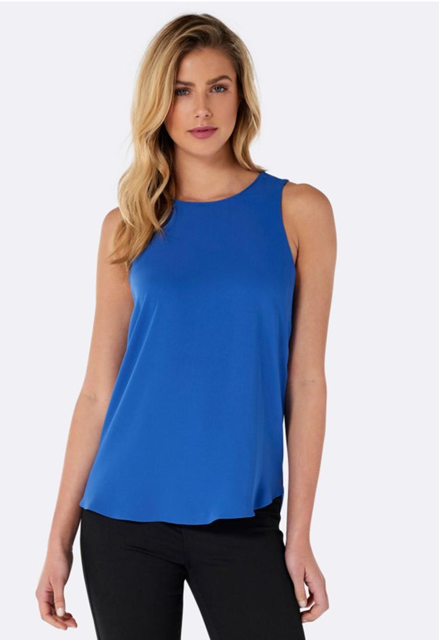 Forever New (Spree) - Beth Curved Hem Zip Back Tank Cobalt