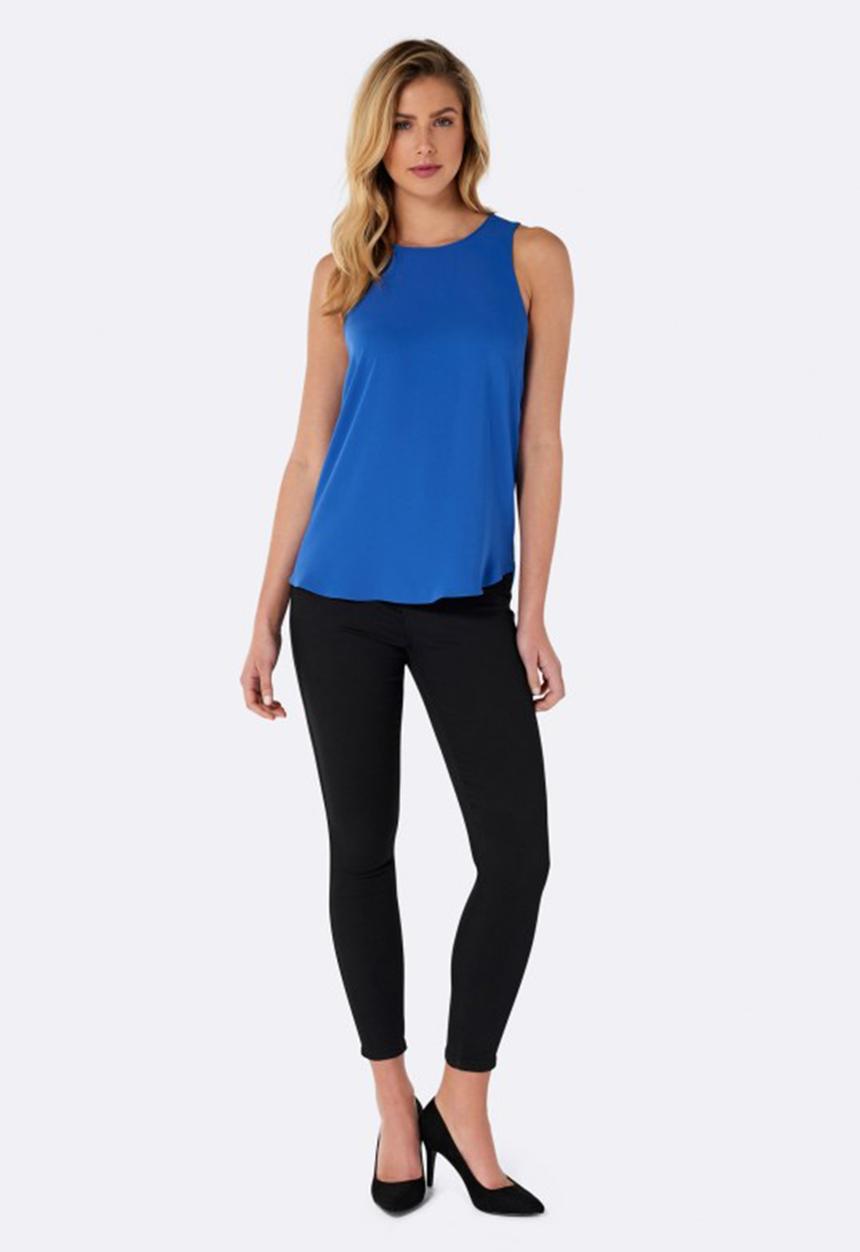 Forever New (Spree) - Beth Curved Hem Zip Back Tank Cobalt
