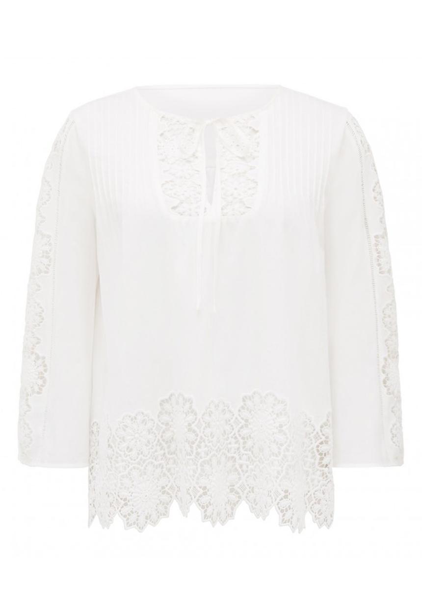 Forever New (Spree) - Lana Lace Floral Embroidery Blouse Off White