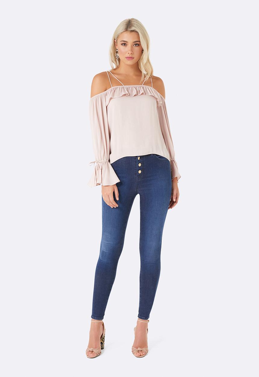 Forever New (Spree) - Lorraine Strappy Tie-sleeve Top Nude