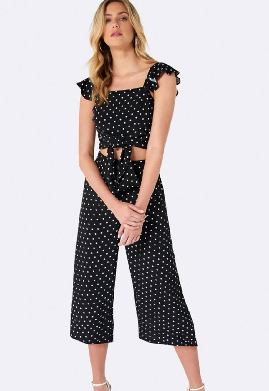 Forever New (Spree) - Holly Wrap Cropped Top Black and White