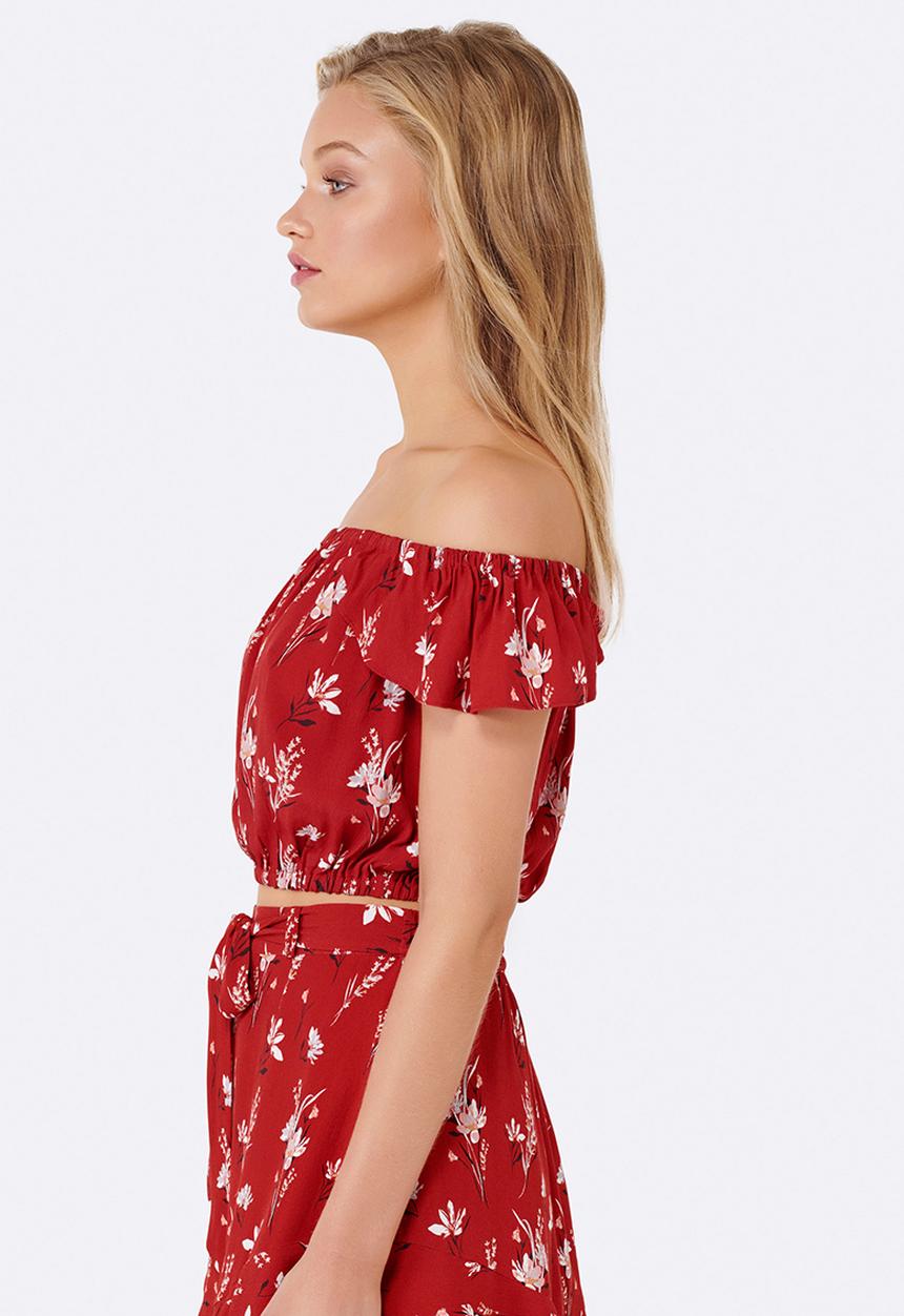Forever New (Spree) - Tilly Button Front Crop Top Multi-colour