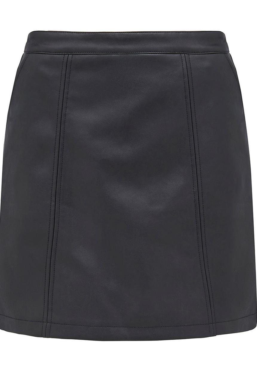 Forever New (Spree) - Mia Panelled Leather Look Mini Skirt Black