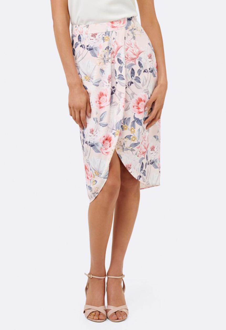 Forever New (Spree) - Hollie Drape Wrap Skirt Pale Pink