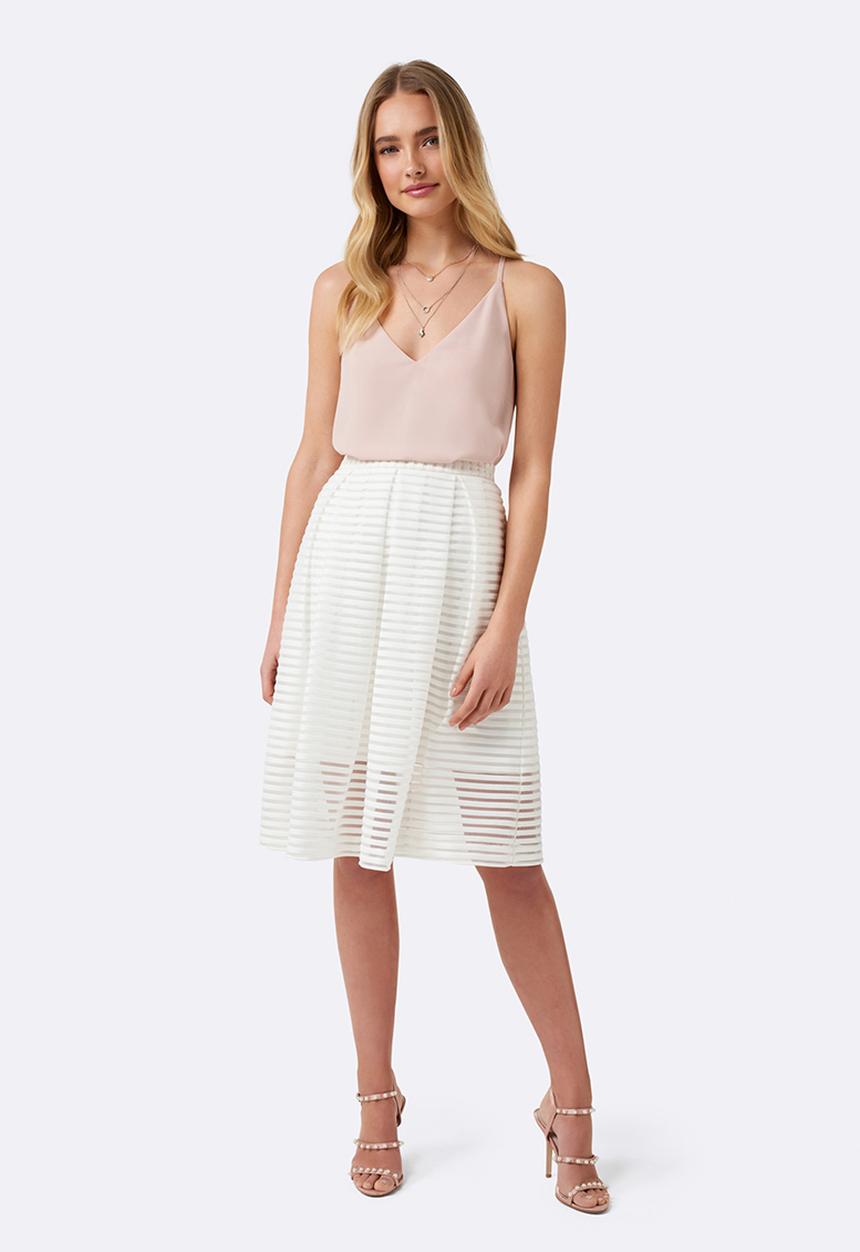 Forever New (Spree) - Penelope Stripe Prom Skirt White