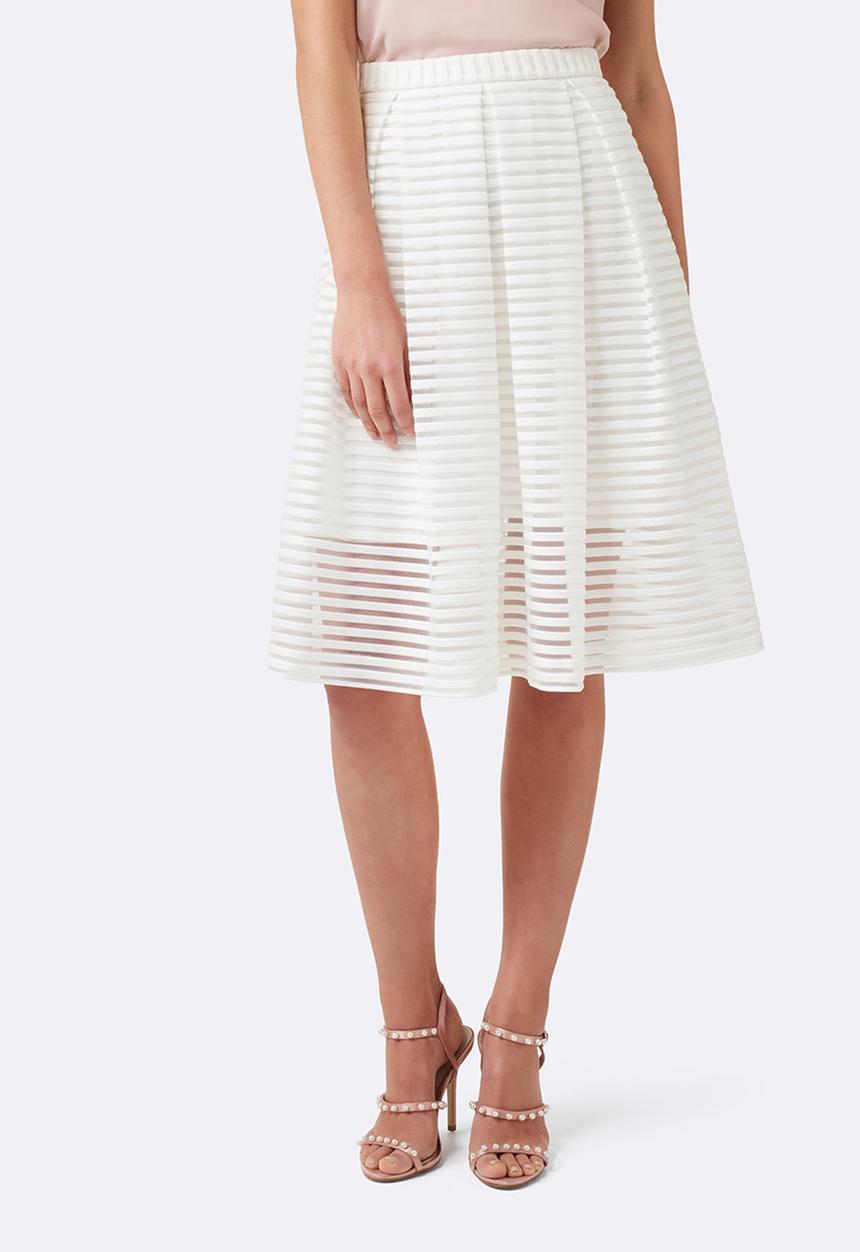 Forever New (Spree) - Penelope Stripe Prom Skirt White