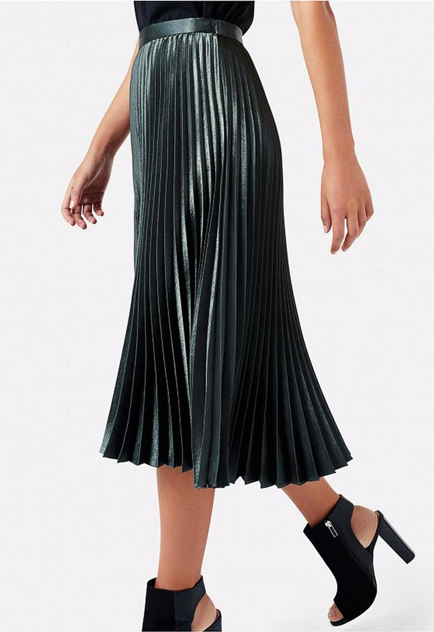 Forever New (Spree) - Harriet Pleated Midi Skirt Dark Green