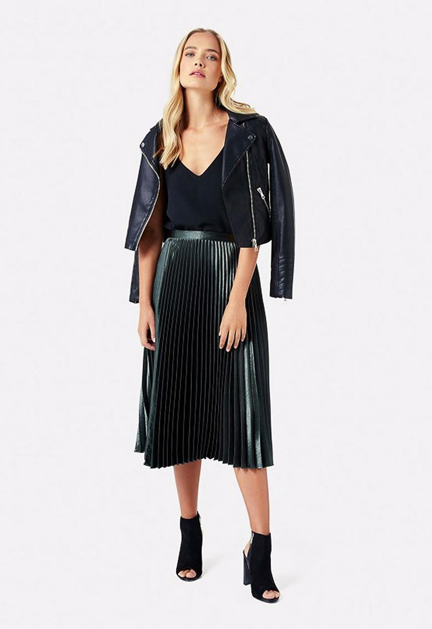 Forever New (Spree) - Harriet Pleated Midi Skirt Dark Green