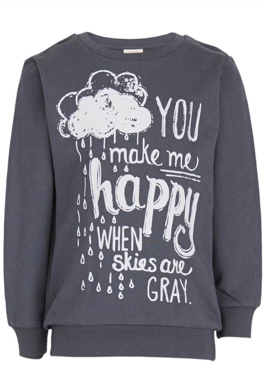 Soobe - Girls Printed Top Dark Grey