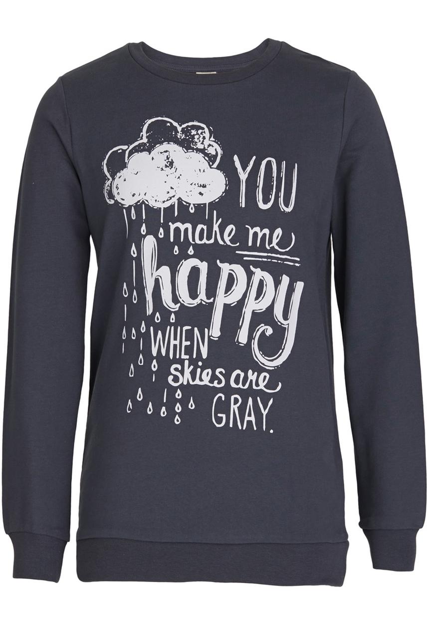Soobe - Girls Printed Top Dark Grey