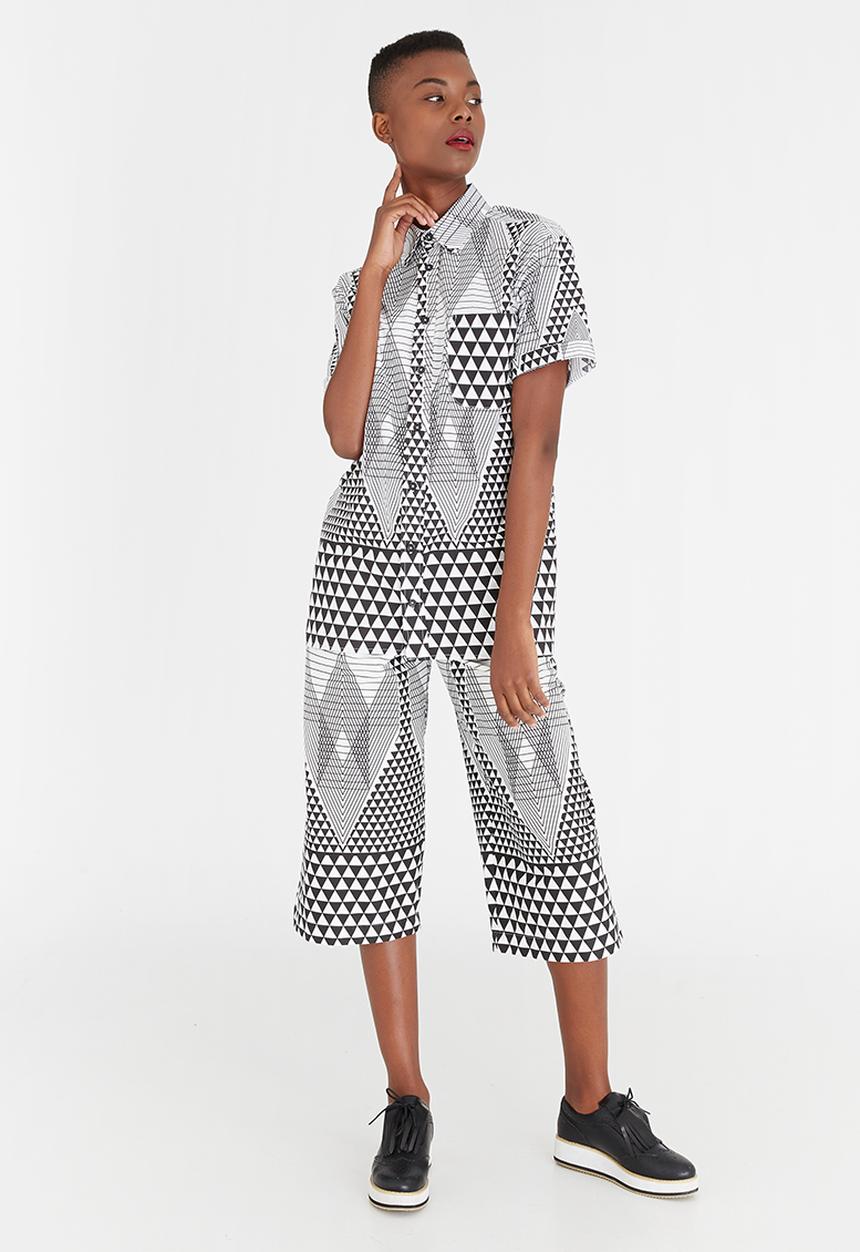 Chulaap - Diamond Print Shirt Black and White