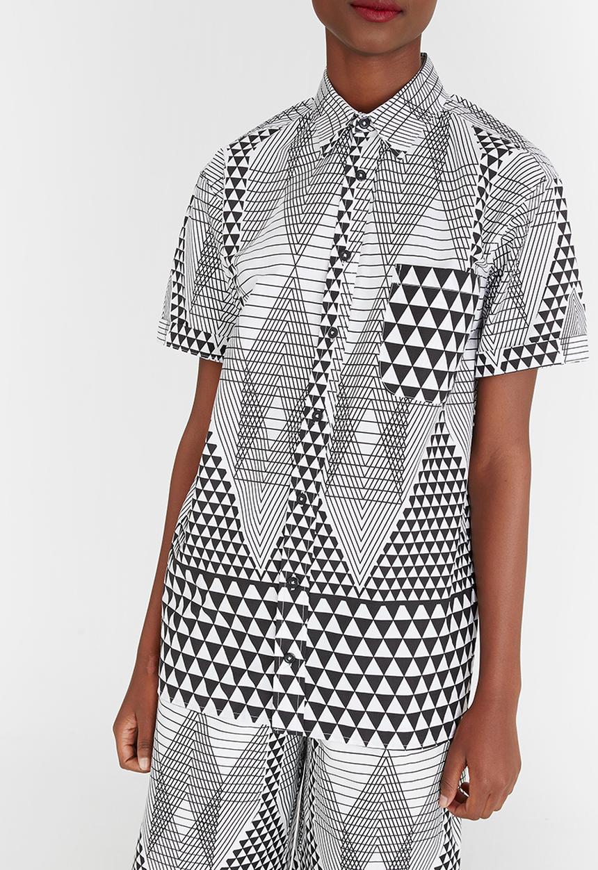 Chulaap - Diamond Print Shirt Black and White