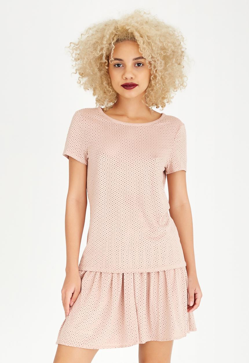 ONLY - Astrid Suede-look Top Pale Pink