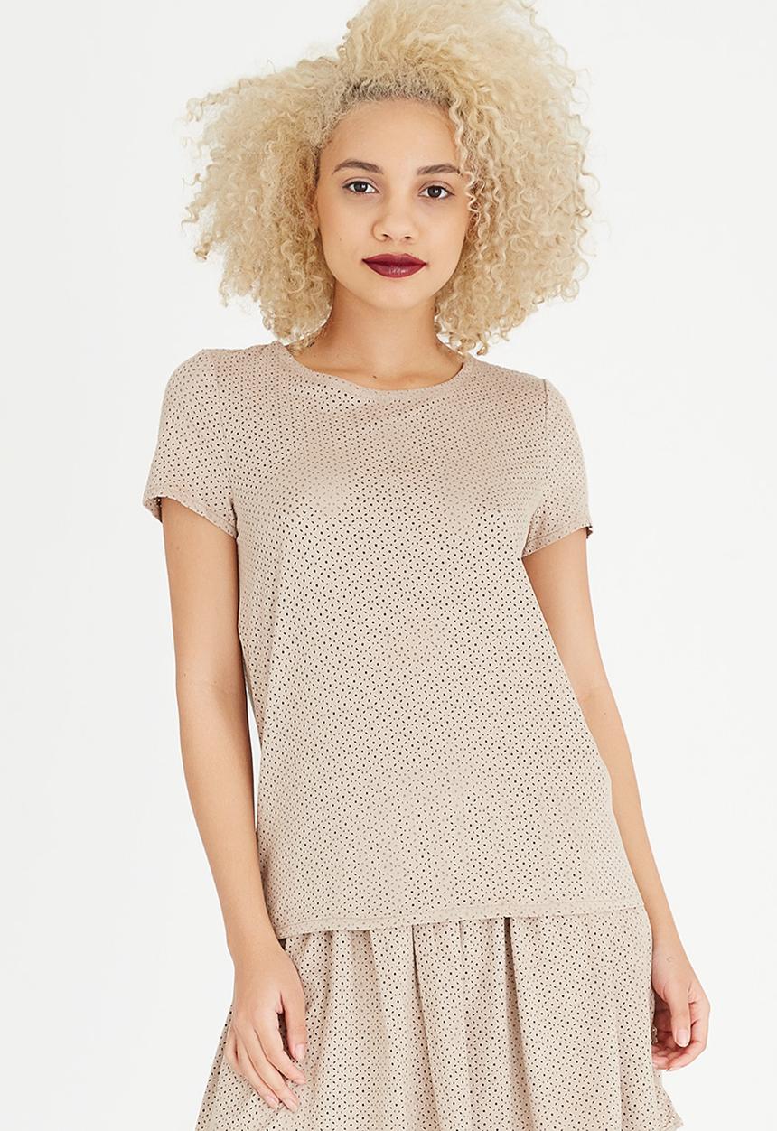 ONLY - Astrid Suede-look Top Nude