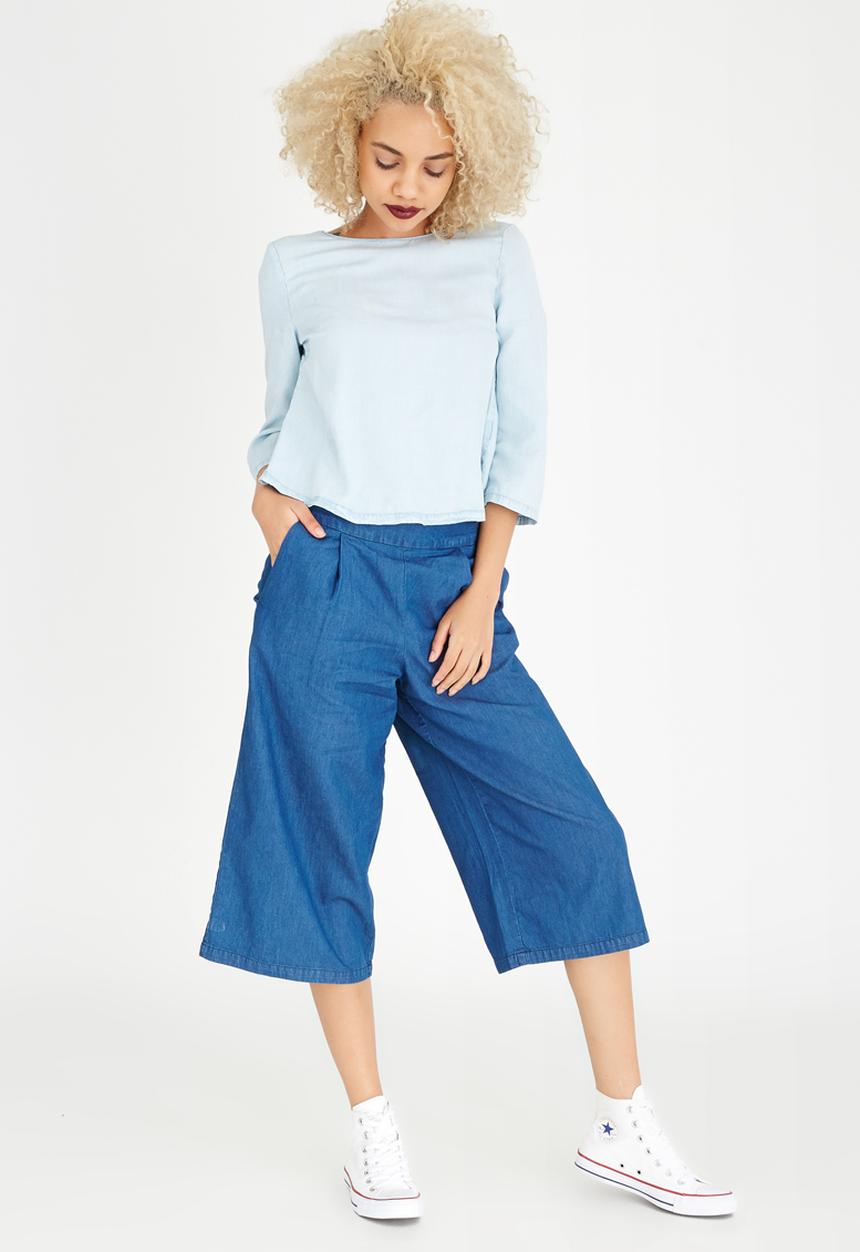 ONLY - Mariah Frill Detail Top Pale Blue