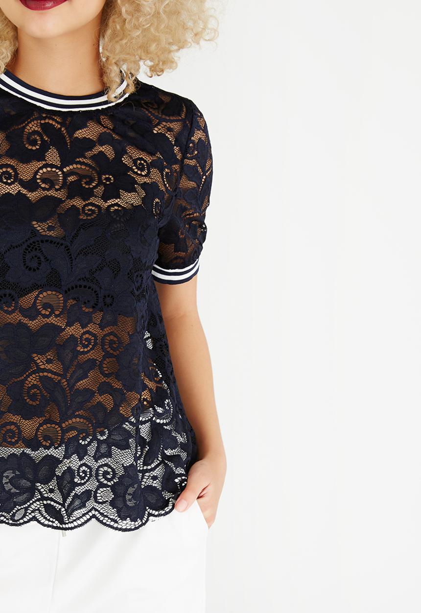 ONLY - Gwen Short Sleeve Top Navy