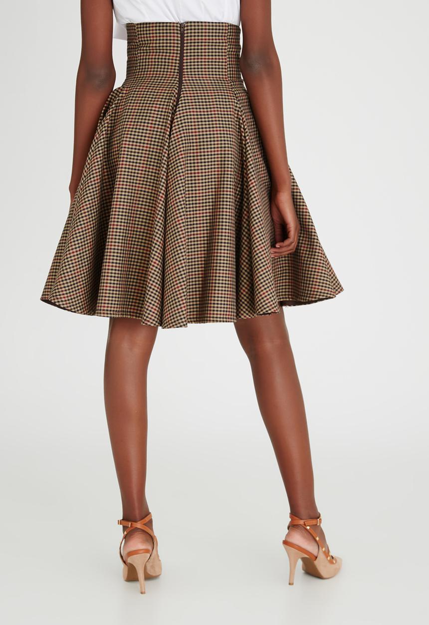 DAVID by David Tlale - Heritage Skirt Mid Brown