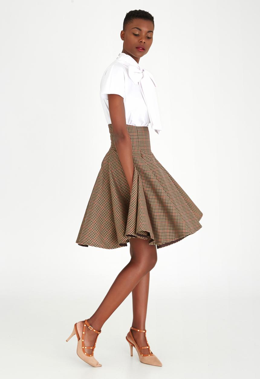DAVID by David Tlale - Heritage Skirt Mid Brown