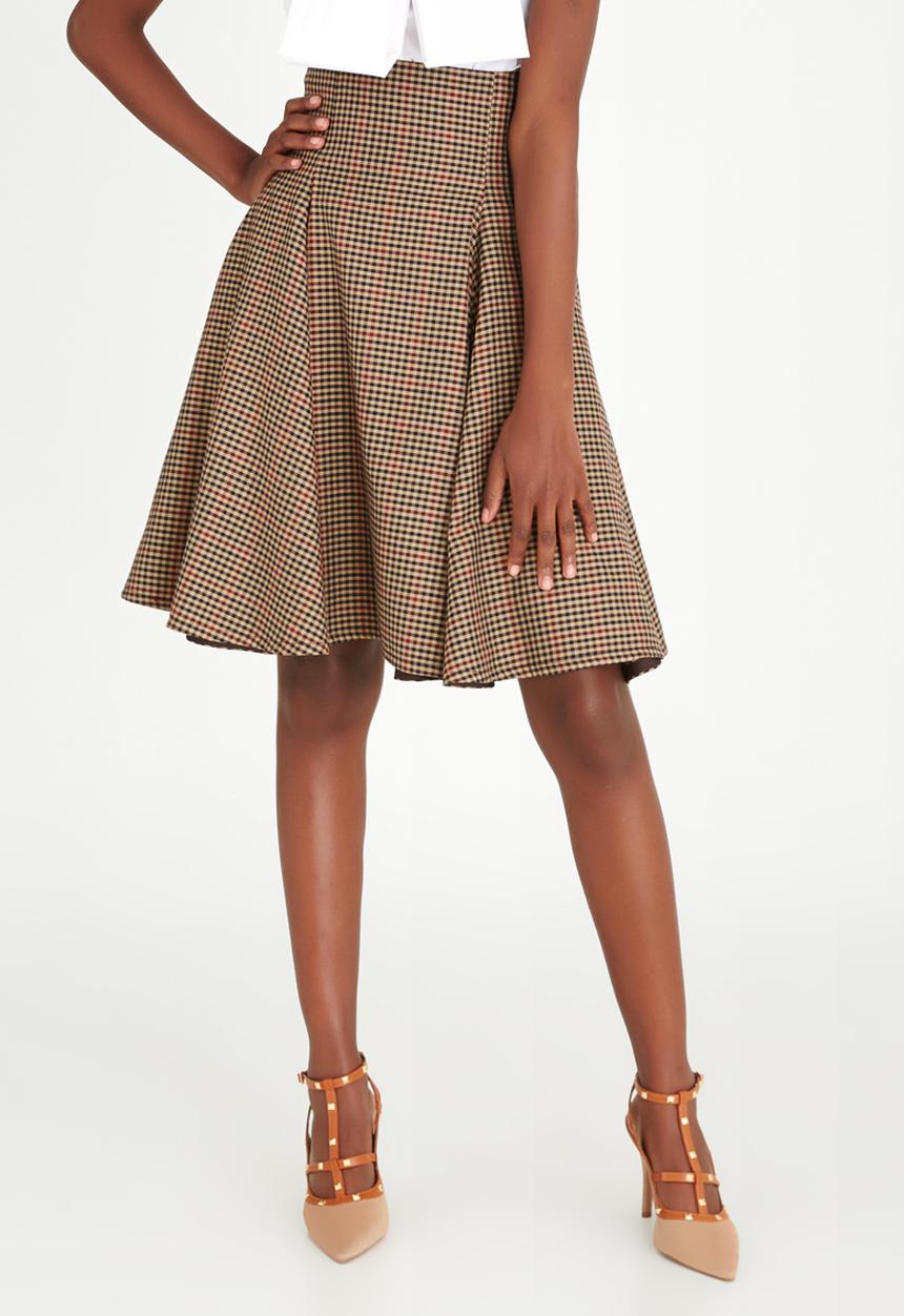 DAVID by David Tlale - Heritage Skirt Mid Brown