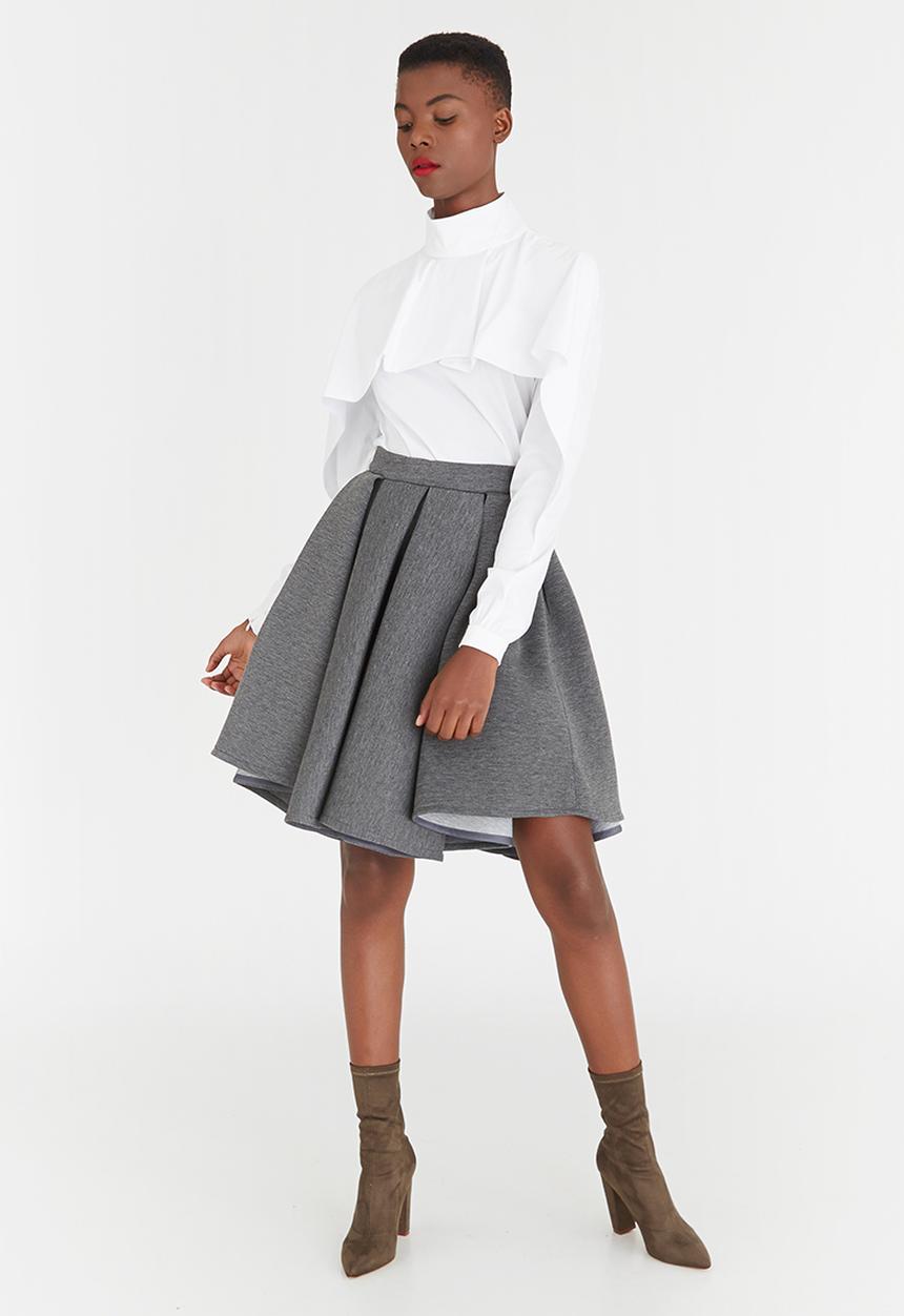 DAVID by David Tlale - Babydoll Skirt Grey Melange