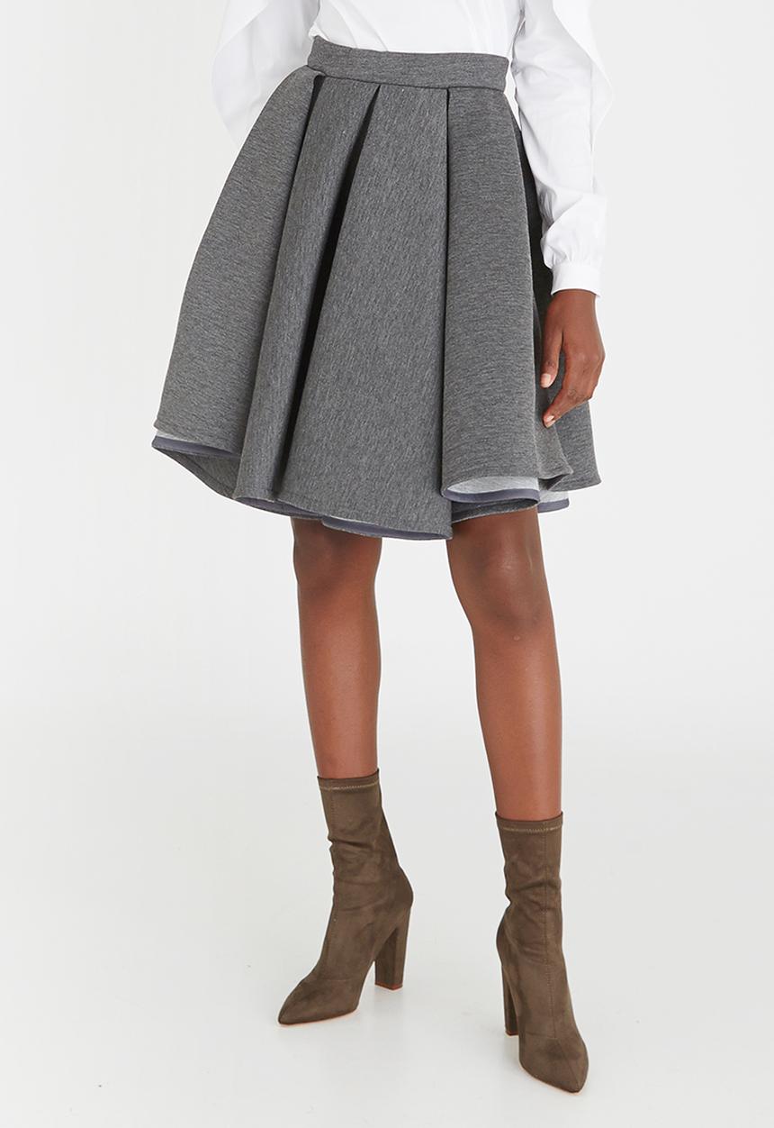DAVID by David Tlale - Babydoll Skirt Grey Melange