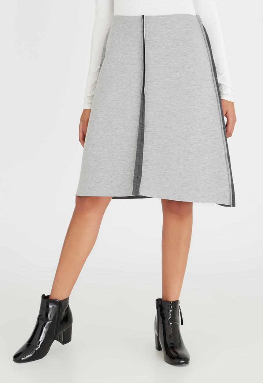 COLLEEN EITZEN - Two-tone A-line Skirt Grey