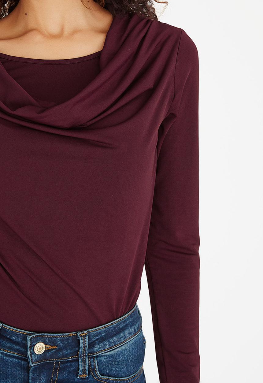 edit - Cowl Neck Top Burgundy