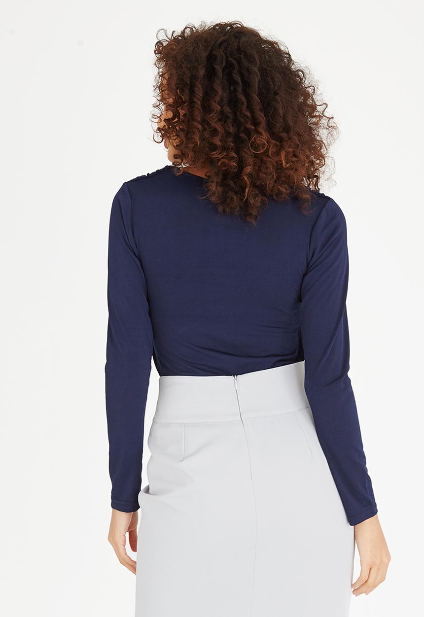 edit - Cowl Neck Top Navy