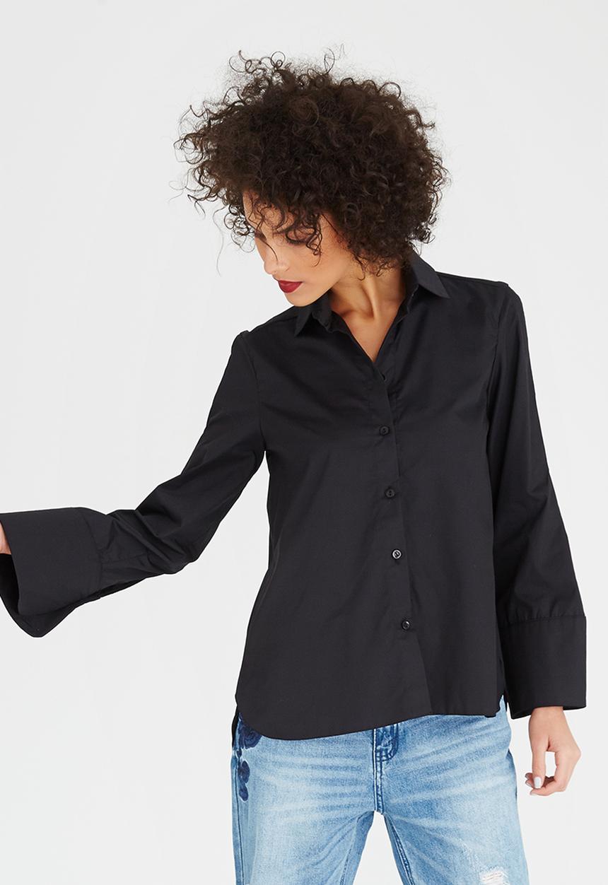 STYLE REPUBLIC - Oversized Sleeve Shirt Black