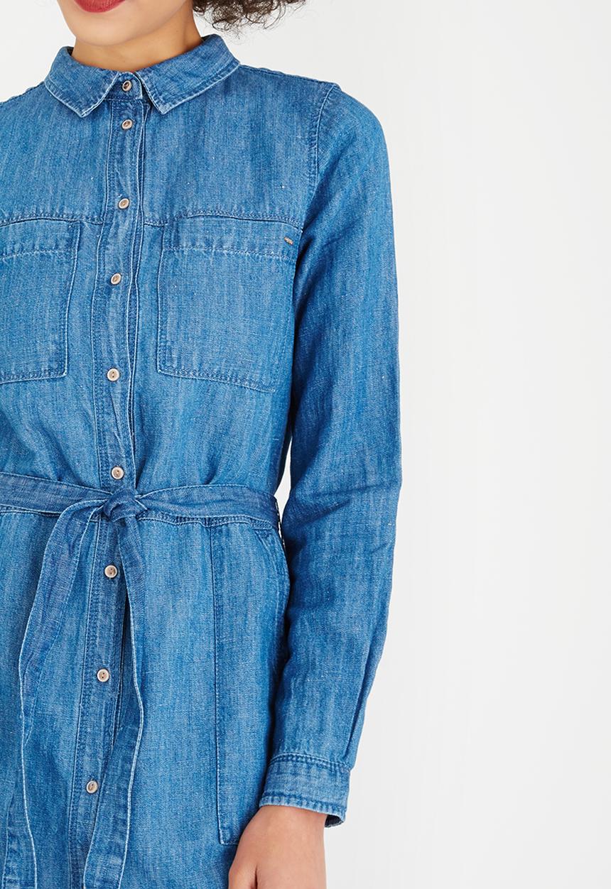 ONLY - Brook Longer Length Denim Shirt Blue