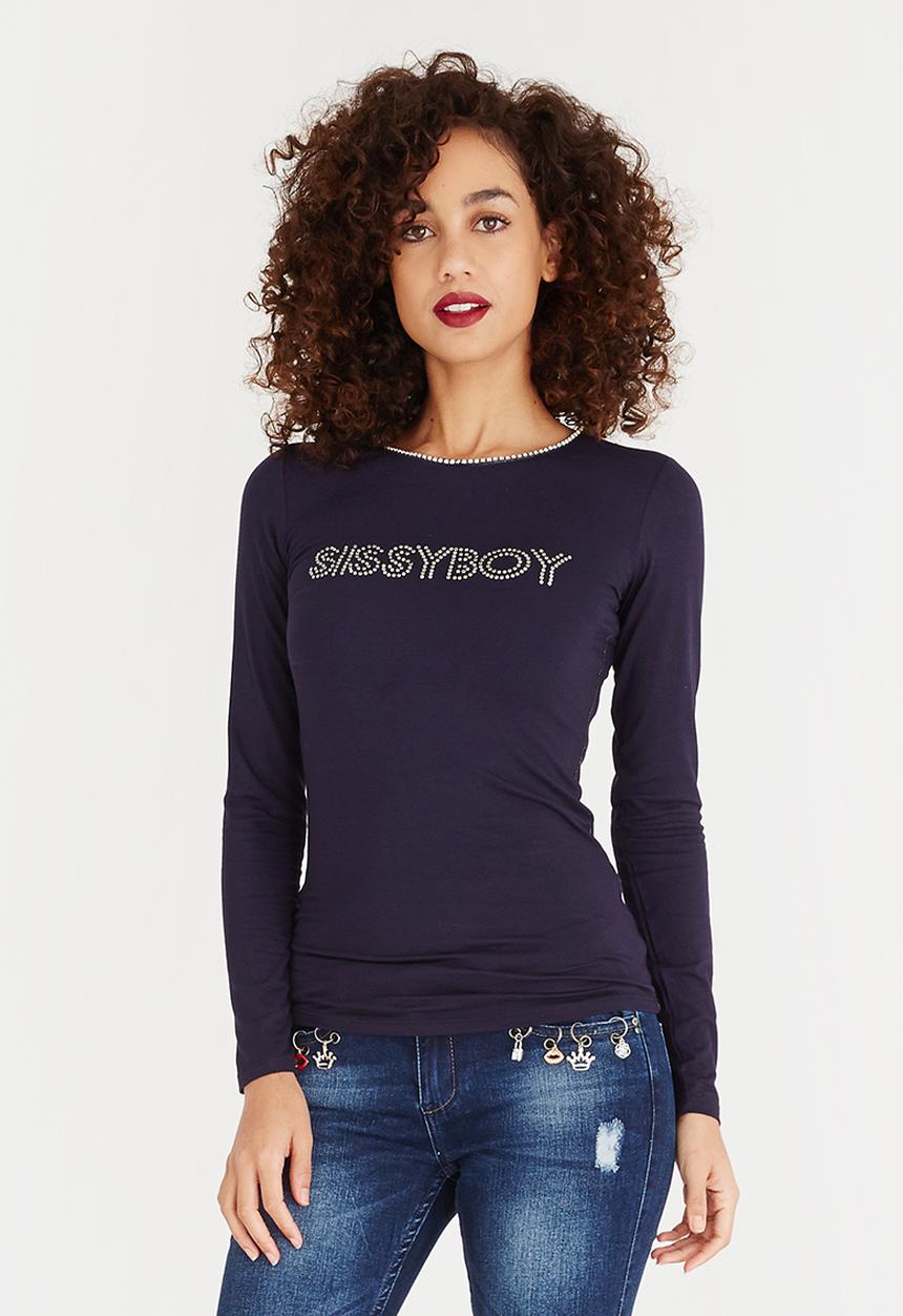 SISSY BOY - Erica Tee with Neck Trim Navy