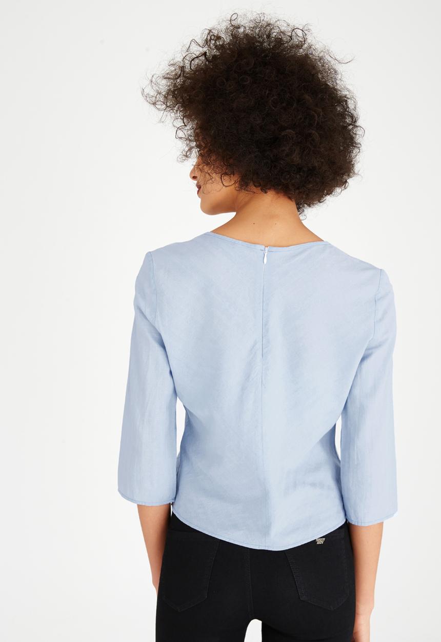 ONLY - Terix Front Tie Top Pale Blue