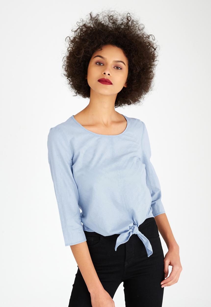 ONLY - Terix Front Tie Top Pale Blue