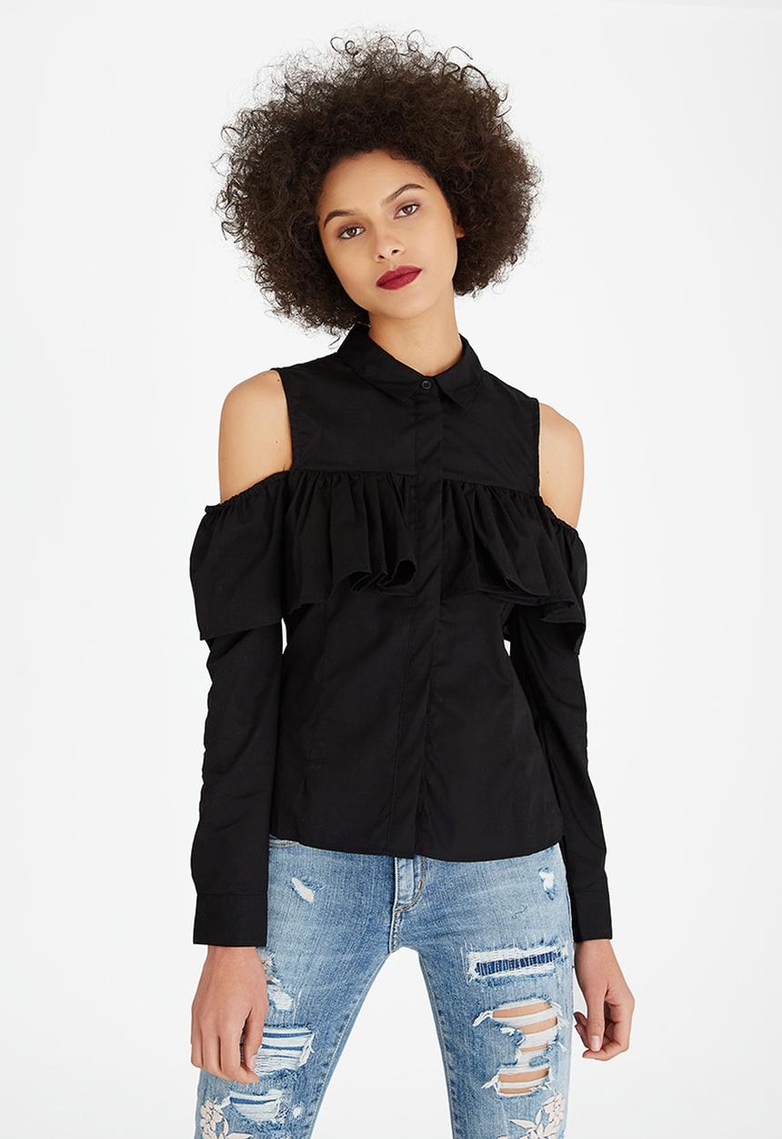 Vero Moda - Marrit Cold Shoulder Shirt Black