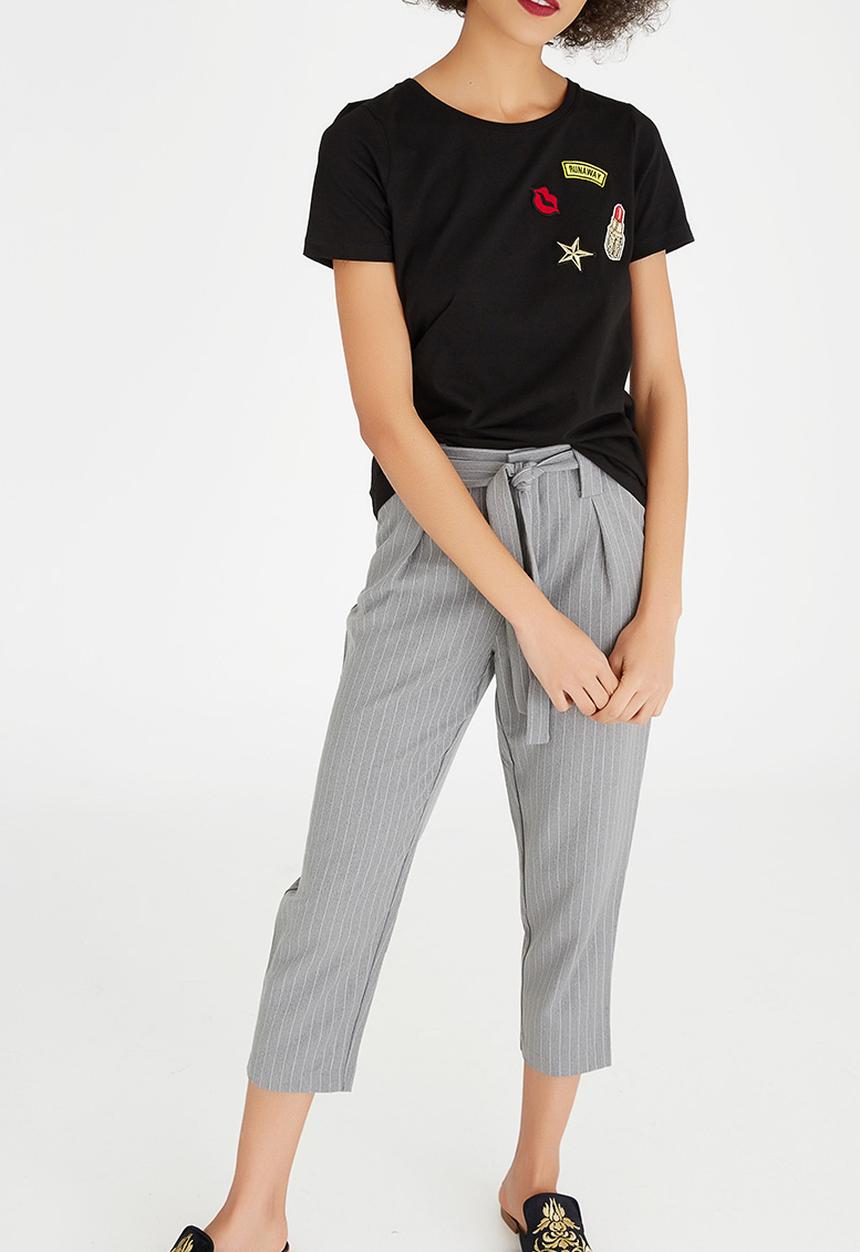 Vero Moda - Army Badge Short Sleeve T-shirt Black
