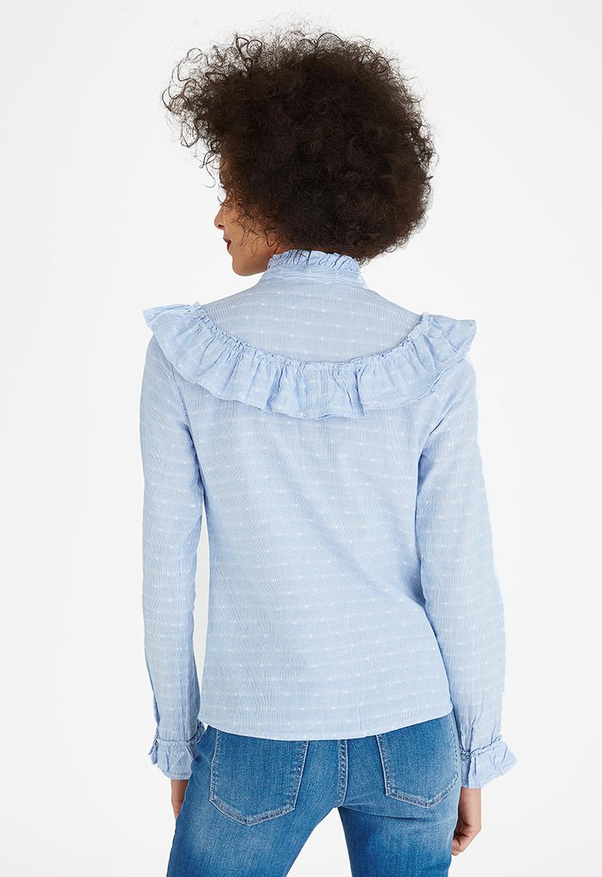 Vero Moda - Daimi Ruffle Shirt Pale Blue