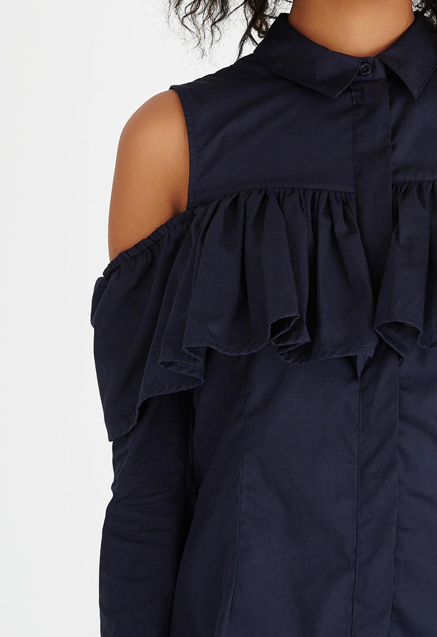 Vero Moda - Marrit Cold Shoulder Shirt Navy