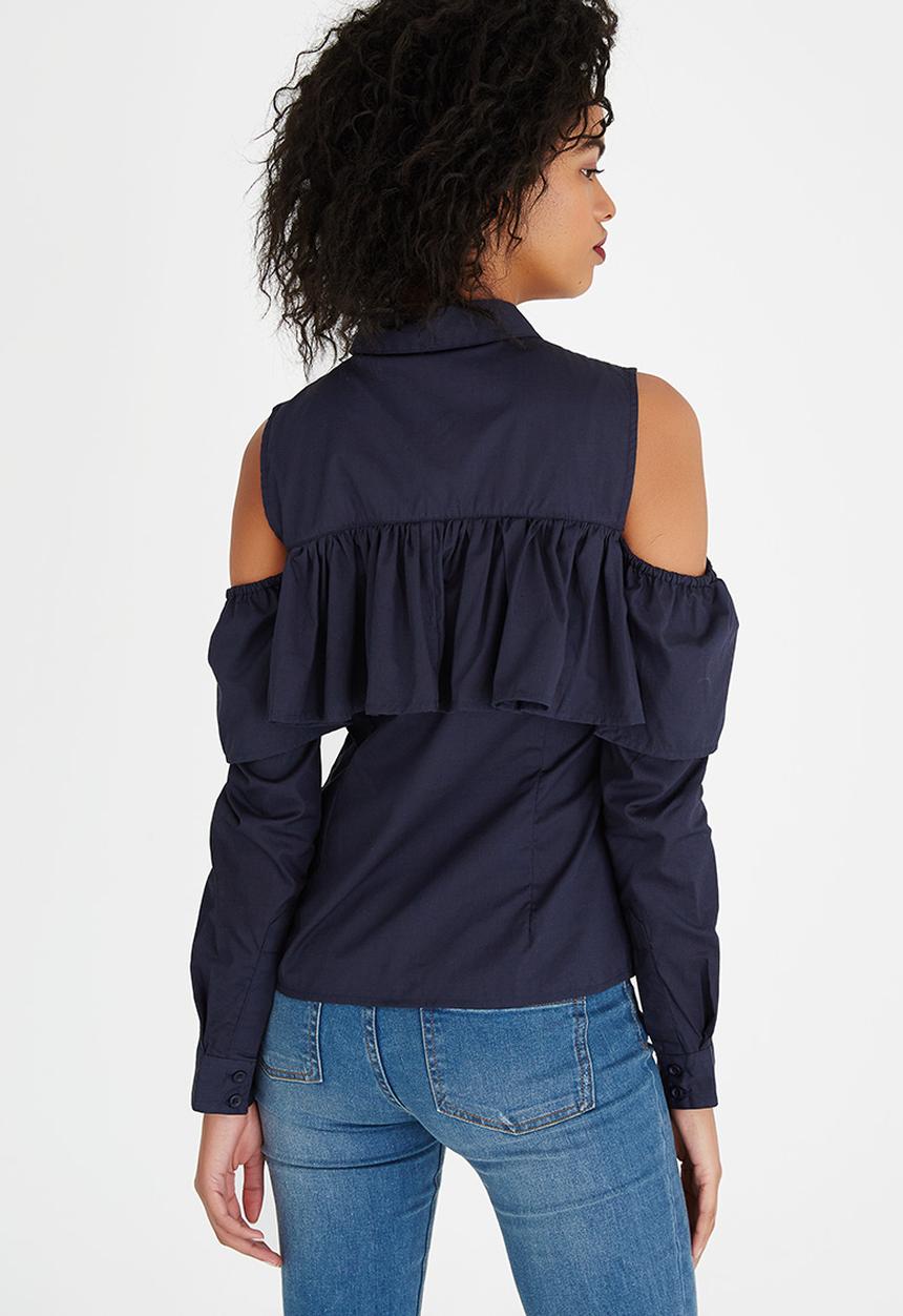 Vero Moda - Marrit Cold Shoulder Shirt Navy
