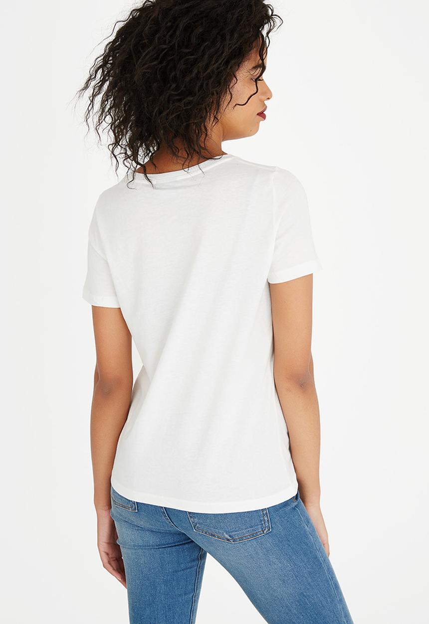 Vero Moda - Army Badge Short Sleeve T-shirt White