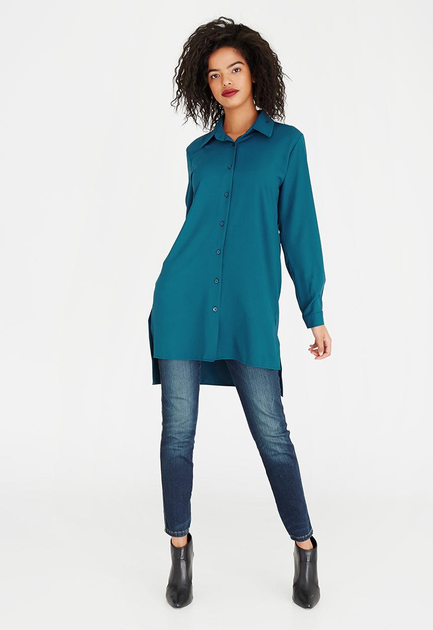 edit - Longer Length Shirt Turquoise