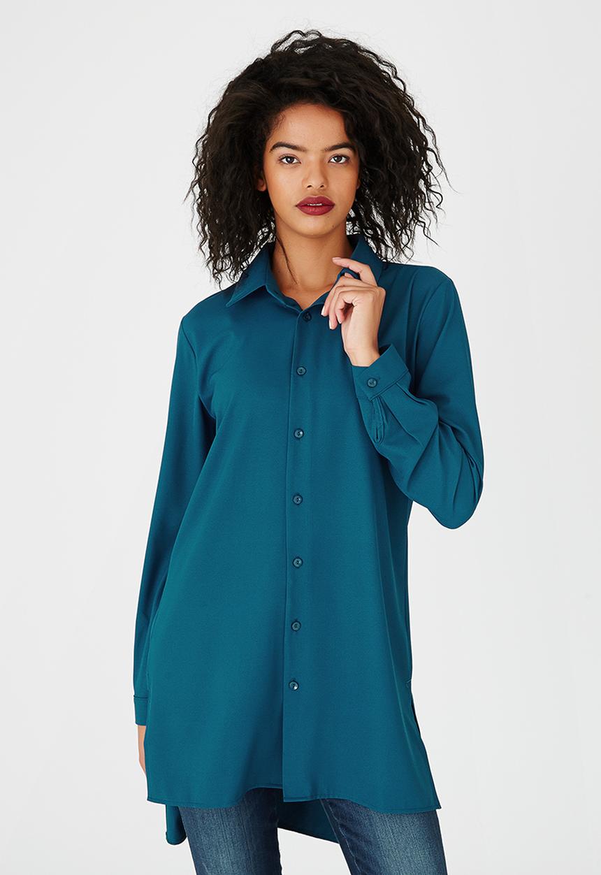 edit - Longer Length Shirt Turquoise