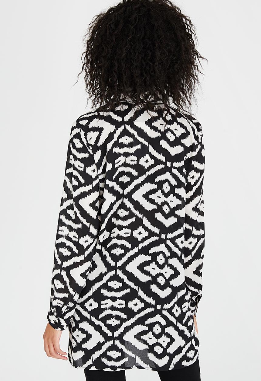 edit - Longer Length Shirt Black and White