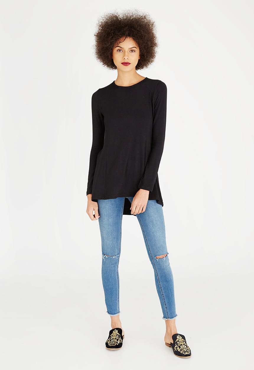 c(inch) - High Low Top Black
