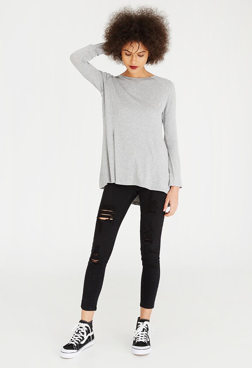 c(inch) - High Low Top Grey Melange