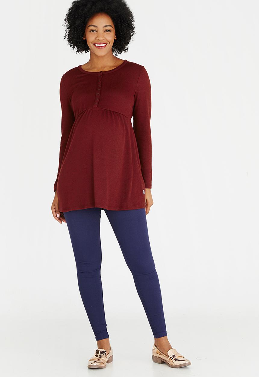 Cherry Melon - Long Sleeve Skater Top Dark Red