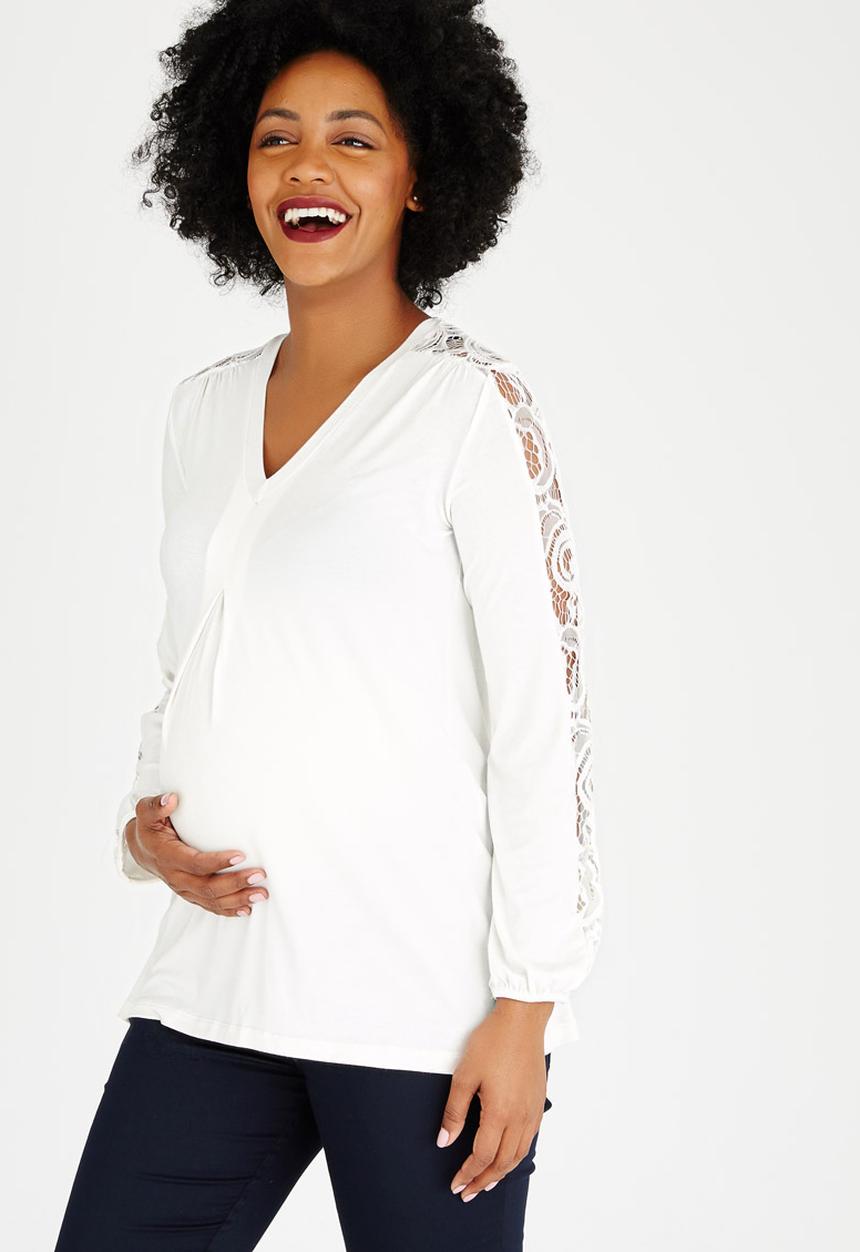 edit Maternity - Inverted Pleat Tunic Milk