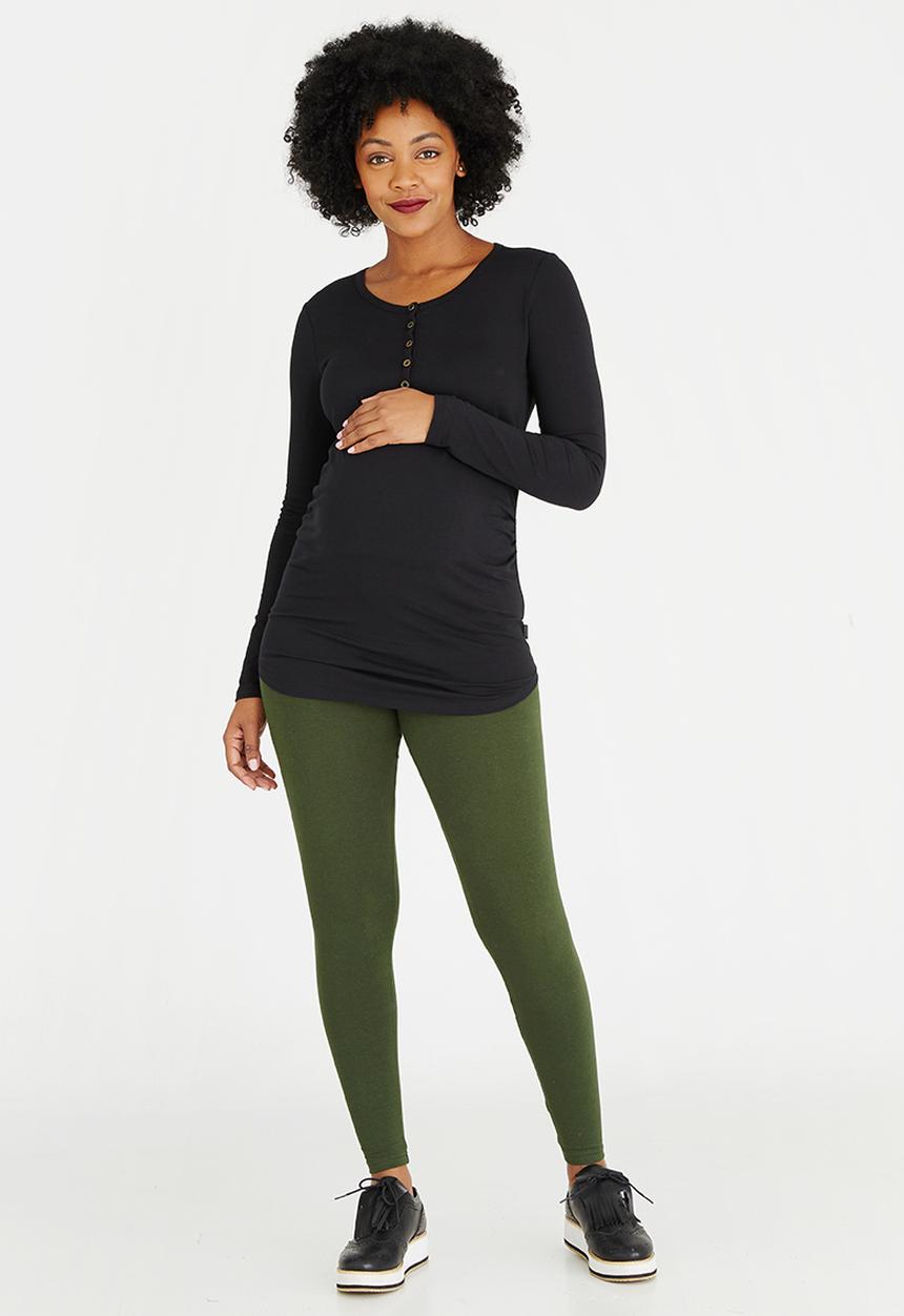 Cherry Melon - Long Sleeve Henley Top Black