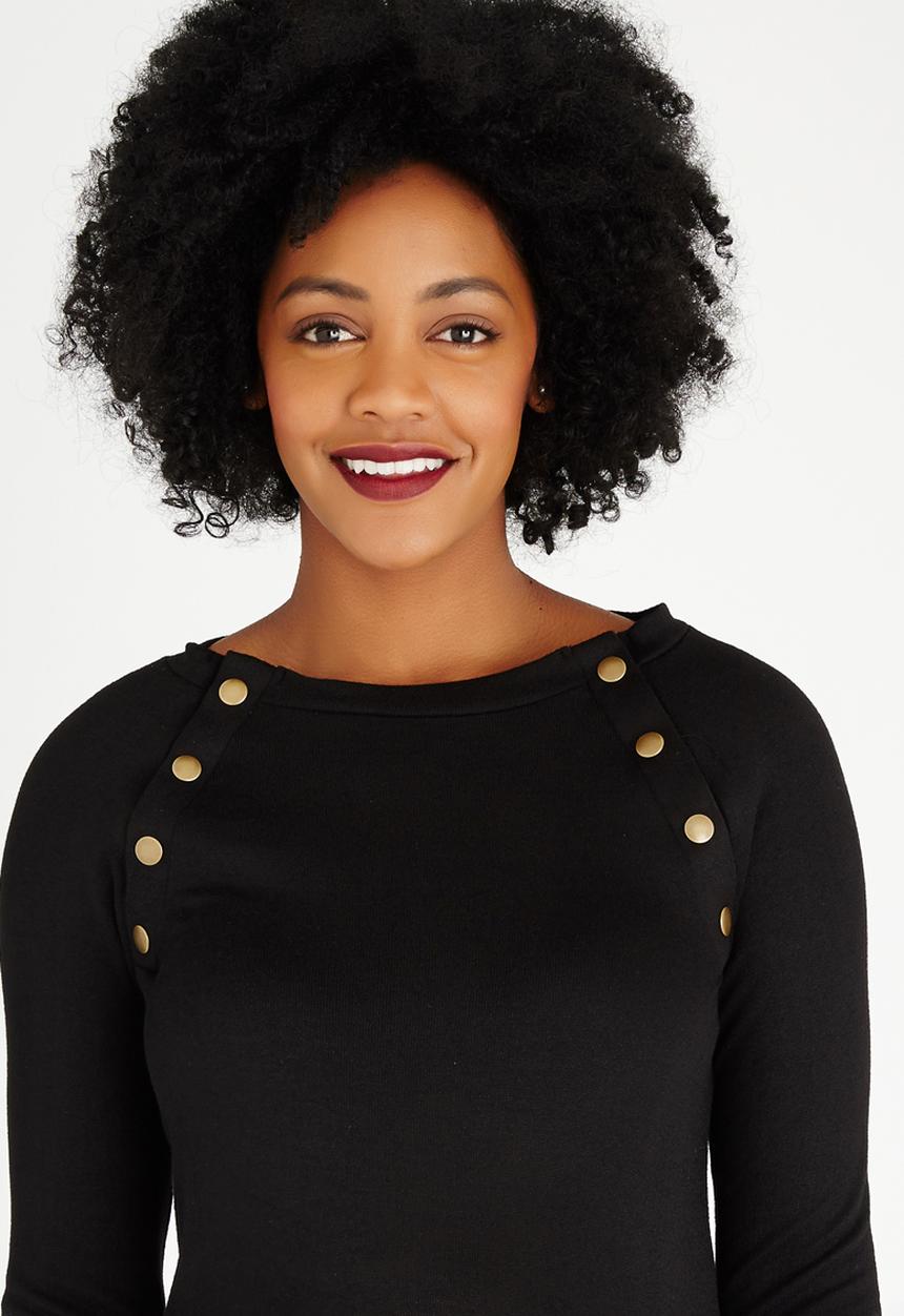 edit Maternity - Peep-out Feeder Top Black