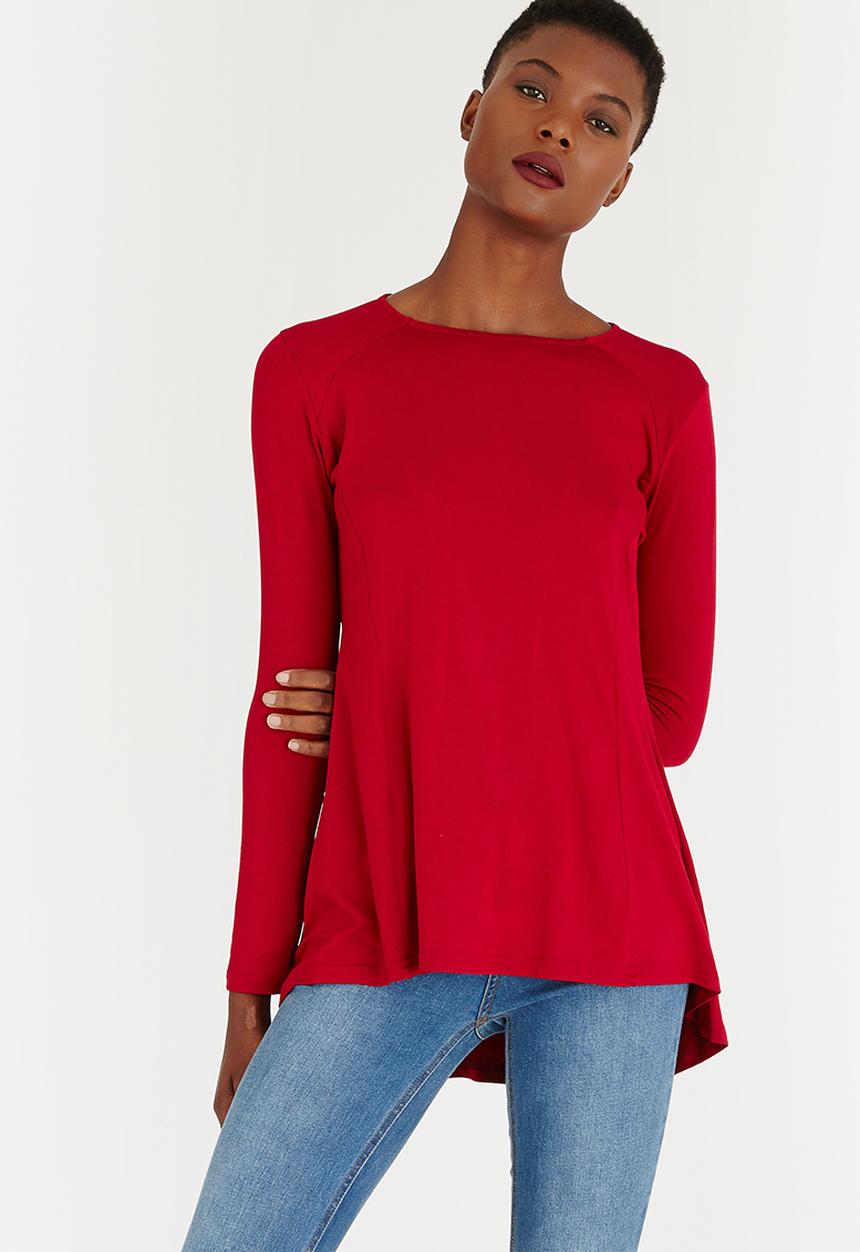 c(inch) - High Low Top Dark Red