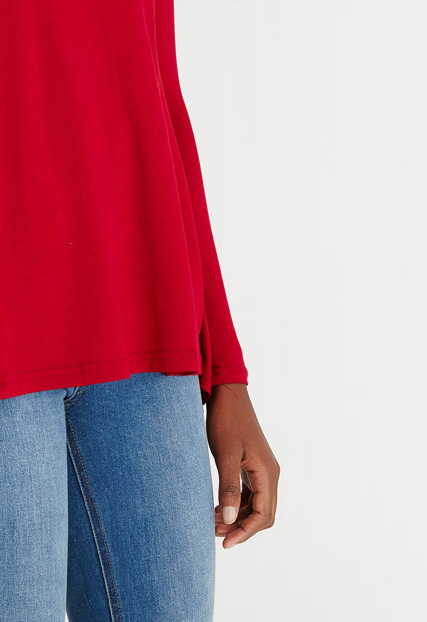 c(inch) - High Low Top Dark Red
